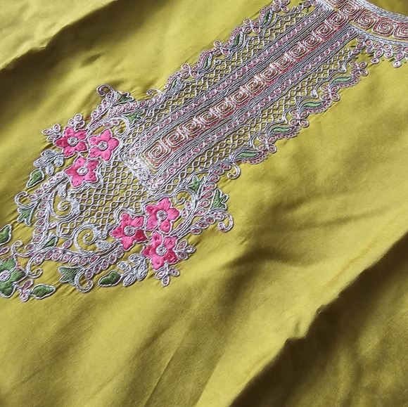 New design salwar suit salwar kameez ready made stitched size L mustard yellow - Picture 2 of 7